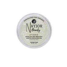 Load image into Gallery viewer, Nayjor Beauty Coconut Lip Scrub – Exfoliating and hydrating lip care in a 10g jar for smooth, soft lips.
